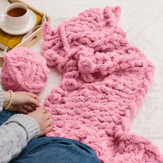 Knot-A-Problem Blanket Knit Kit - Blush