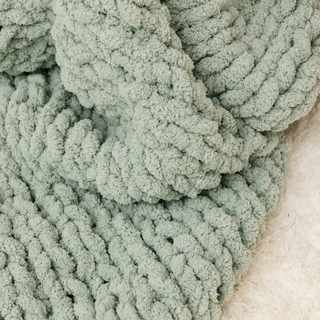 sage blanket DIY knit kit