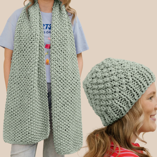 Wrap Battle Scarf & Snug Life Beanie Knit Kit Bundle