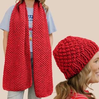 Wrap Battle Scarf & Snug Life Beanie Knit Kit Bundle