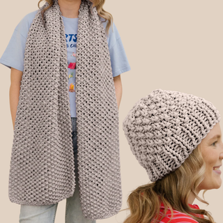 Wrap Battle Scarf & Snug Life Beanie Knit Kit Bundle