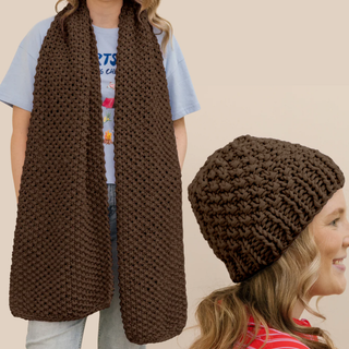 Wrap Battle Scarf & Snug Life Beanie Knit Kit Bundle