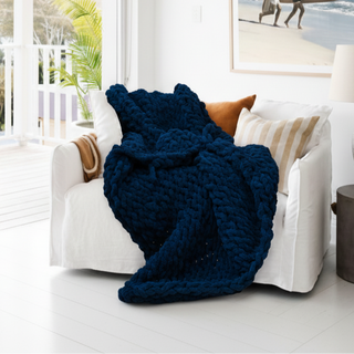The Knot-A-Problem Blanket Knit Kit - Navy