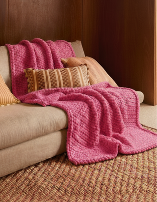 The Knot-A-Problem Blanket Knit Kit - Raspberry