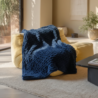 The Knot-A-Problem Blanket Knit Kit - Navy