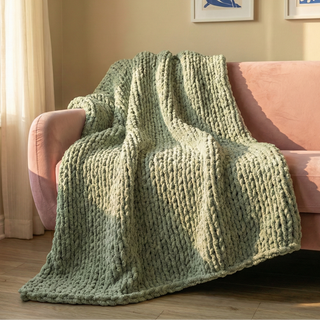 Knot-A-Problem Blanket Knit Kit - Sage