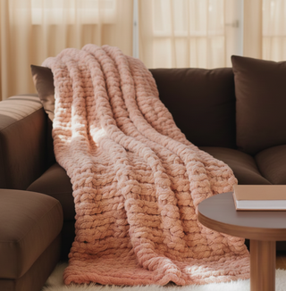 The Knot-A-Problem Blanket Knit Kit - Apricot