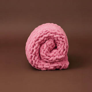 The Knot-A-Problem Blanket Knit Kit - Raspberry