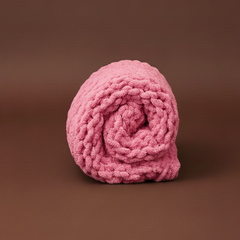 The Knot-A-Problem Blanket Knit Kit - Raspberry
