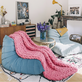 Knot-A-Problem Blanket Knit Kit - Blush