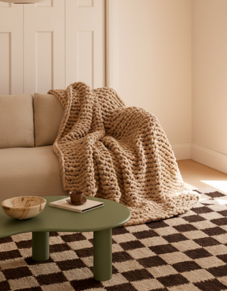 The Knot-A-Problem Blanket Knit Kit - Biscuit