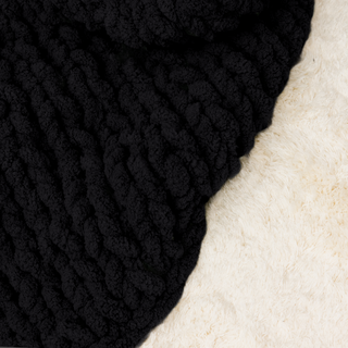 black blanket DIY knit kit