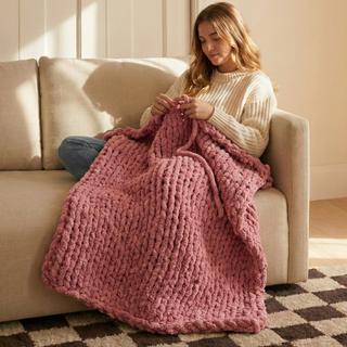 Knot-A-Problem Blanket Knit Kit - Blush