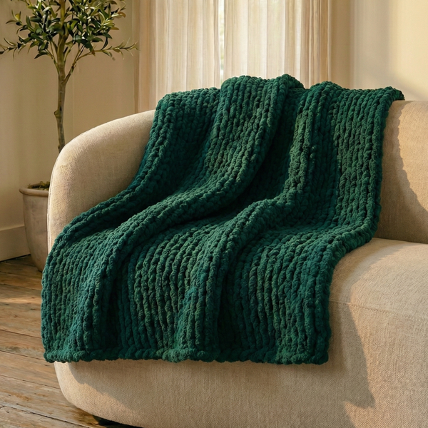 The Knot-A-Problem Blanket Knit Kit - Forest