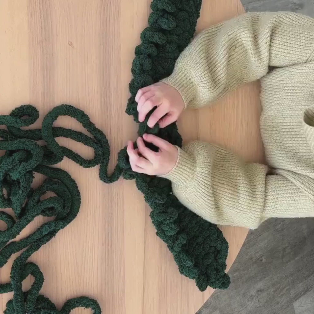 forest blanket DIY knit kit