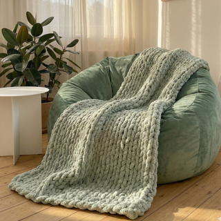 Knot-A-Problem Blanket Knit Kit - Sage