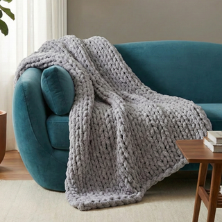 The Knot-A-Problem Blanket Knit Kit - Stone